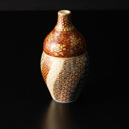 【清水焼】小壺　華薩摩 金襴手捻小紋　空女 KOTOPOTTER