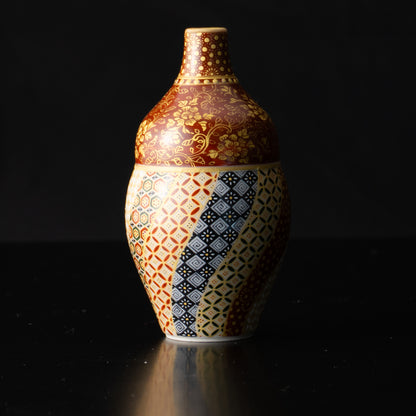 【清水焼】小壺　華薩摩 金襴手捻小紋　空女 KOTOPOTTER