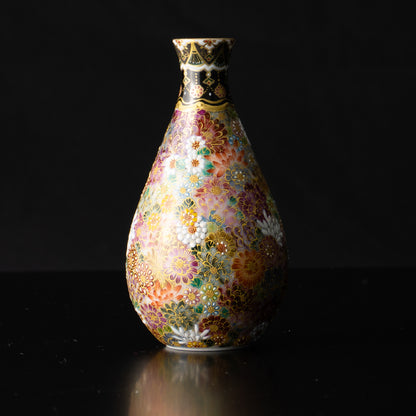 【清水焼】小壺　華薩摩 花詰　空女 KOTOPOTTER