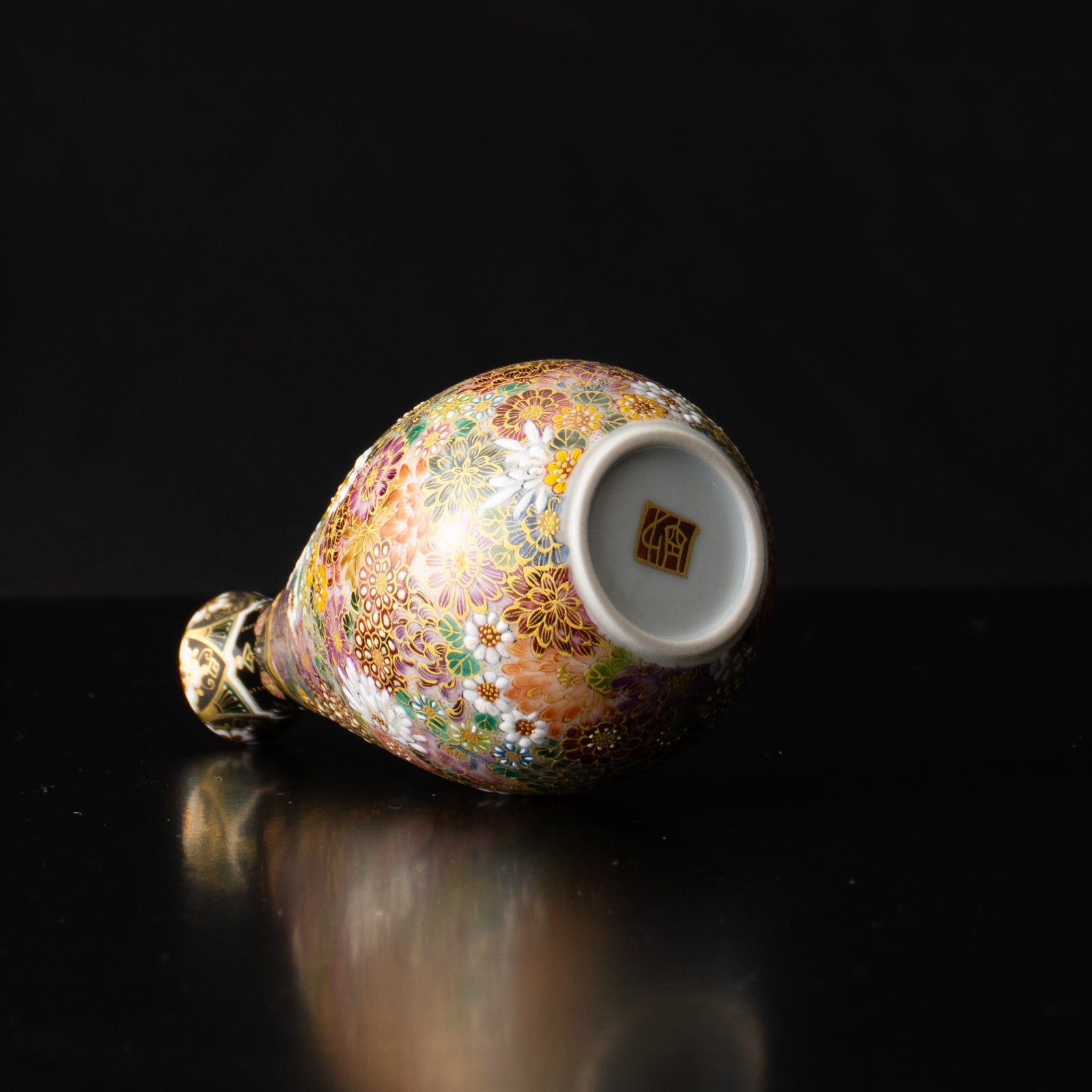 【清水焼】小壺　華薩摩 花詰　空女 KOTOPOTTER