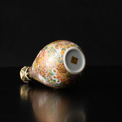 【清水焼】小壺　華薩摩 花詰　空女 KOTOPOTTER