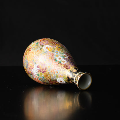 【清水焼】小壺　華薩摩 花詰　空女 KOTOPOTTER