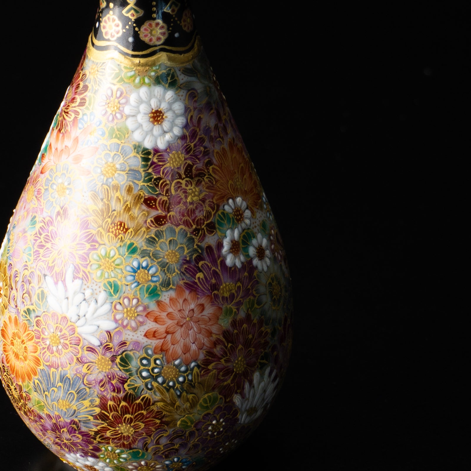 【清水焼】小壺　華薩摩 花詰　空女 KOTOPOTTER