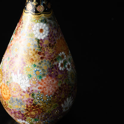 【清水焼】小壺　華薩摩 花詰　空女 KOTOPOTTER