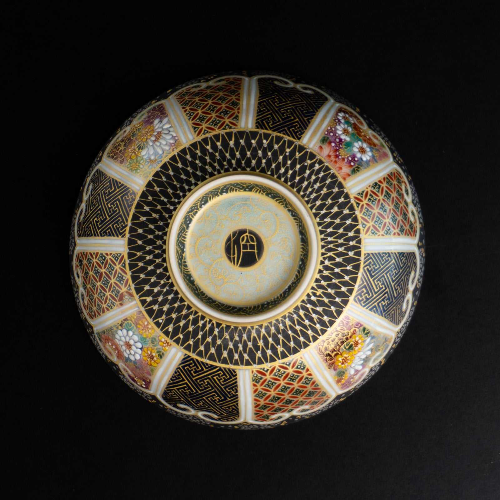 【清水焼】盃　華薩摩 十二面割古紋　空女 KOTOPOTTER