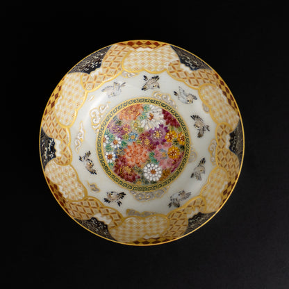 【清水焼】盃　華薩摩 富士にスズメ　空女 KOTOPOTTER