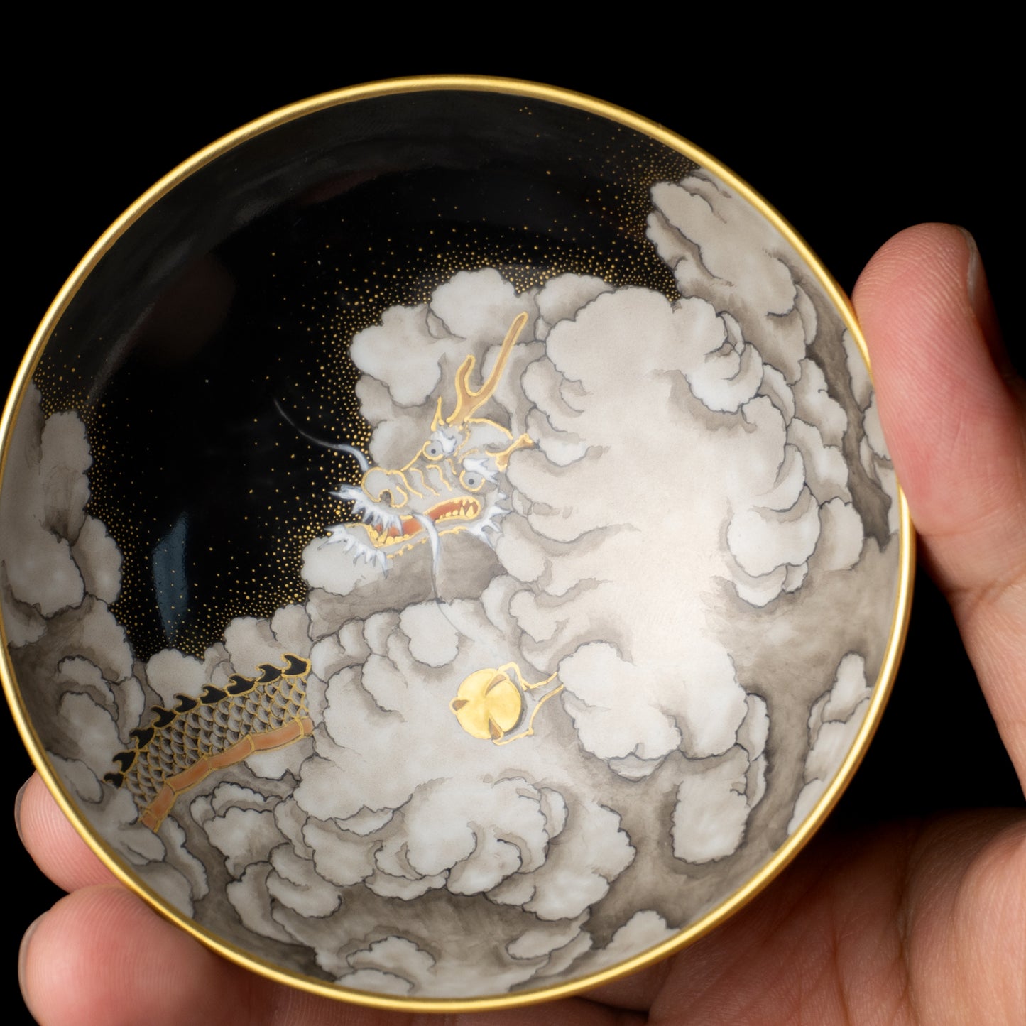 【清水焼】盃　雲龍　砂山