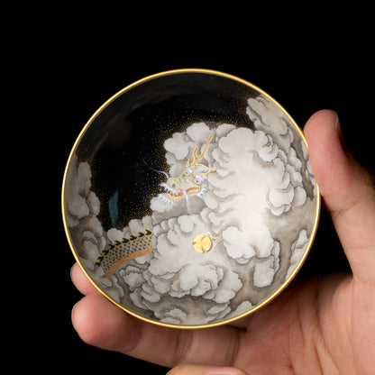 【清水焼】盃　雲龍　砂山