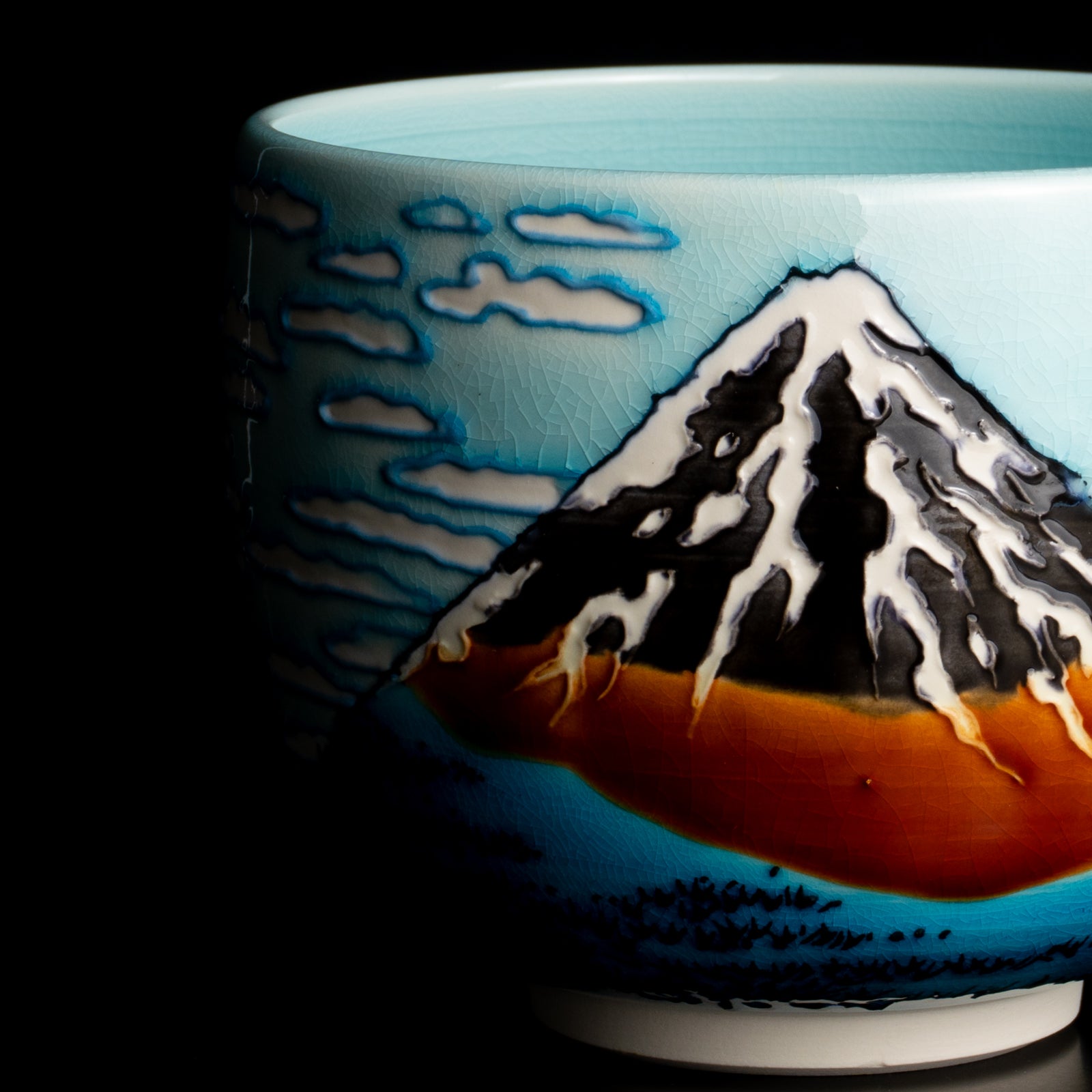 京都清水烧抹茶碗富岳三十六景《凯风快晴》｜山本一如｜KOTOPOTTER