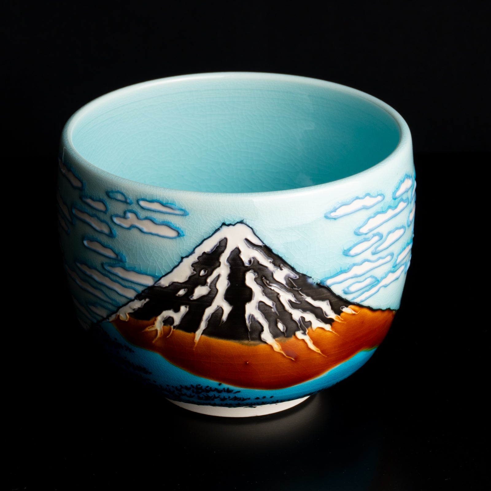 京都清水烧抹茶碗富岳三十六景《凯风快晴》｜山本一如｜KOTOPOTTER