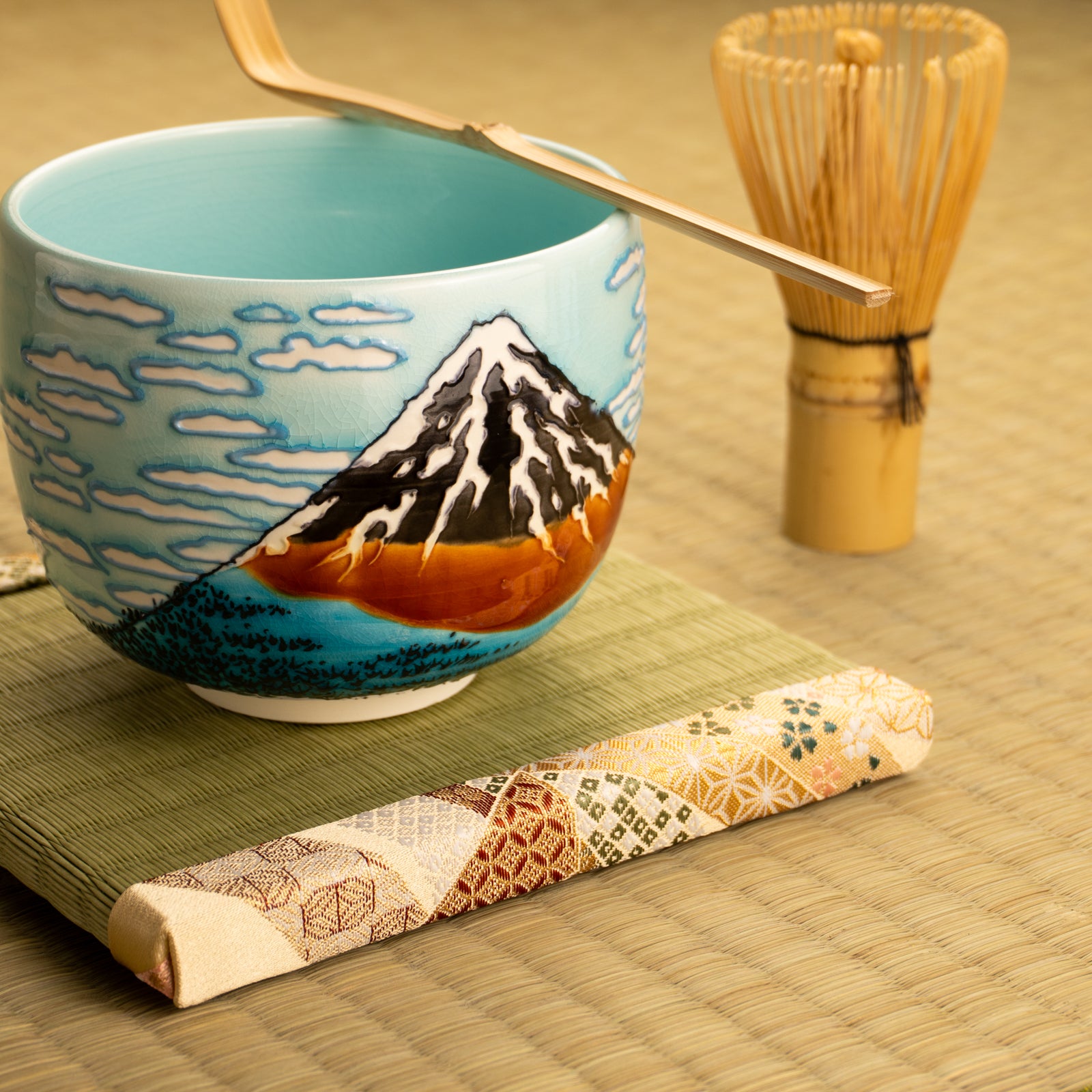 京都清水烧抹茶碗富岳三十六景《凯风快晴》｜山本一如｜KOTOPOTTER