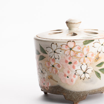 【清水焼】香炉　桜　俊山窯 KOTOPOTTER