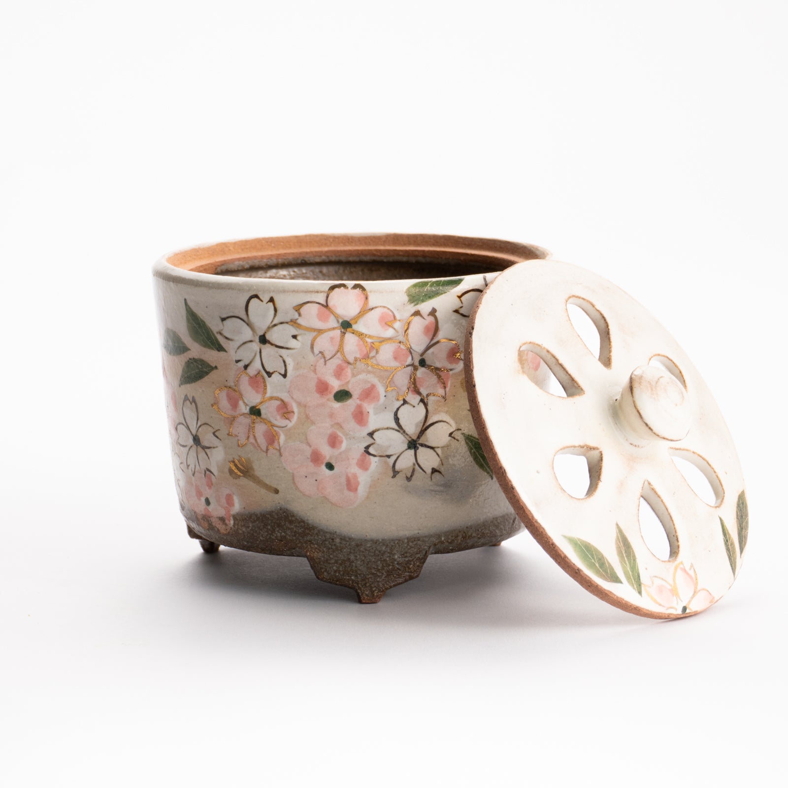【清水焼】香炉　桜　俊山窯 KOTOPOTTER