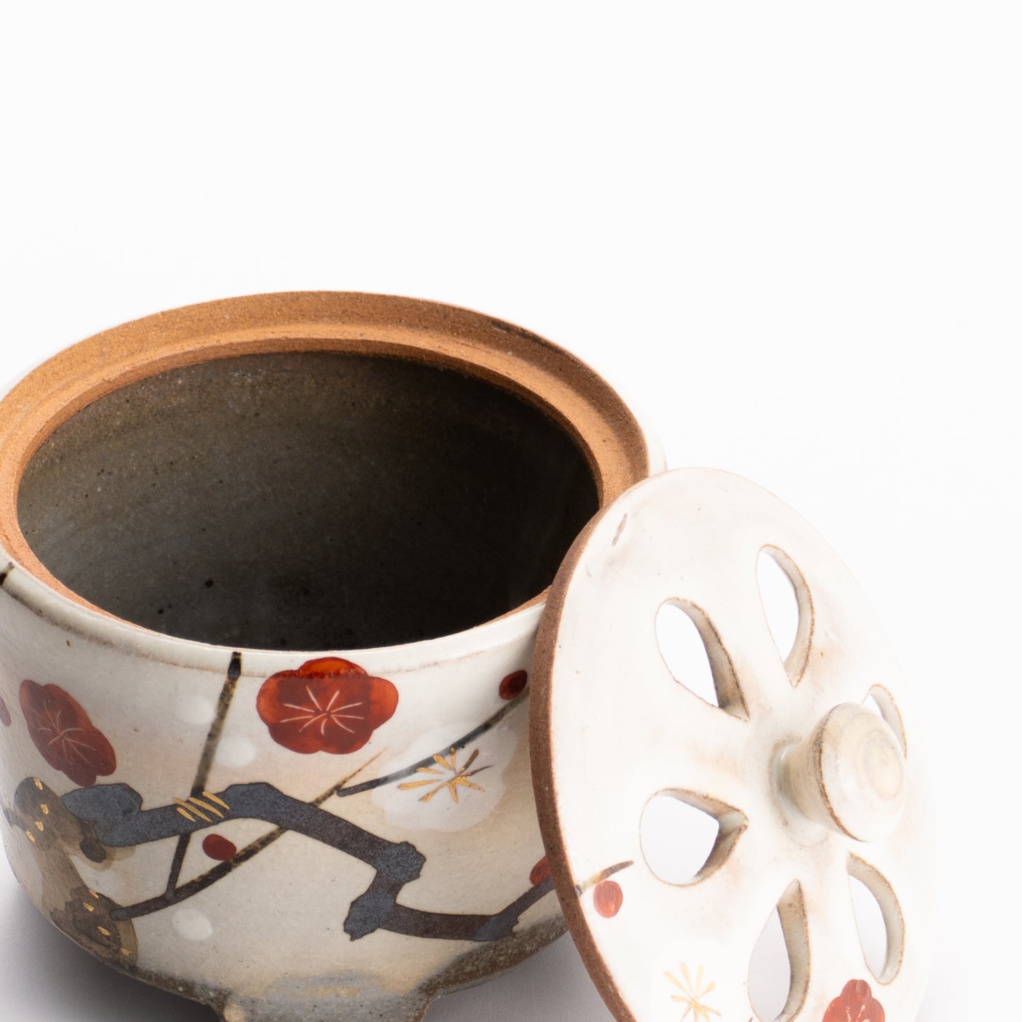 【清水焼】香炉　梅　俊山窯 KOTOPOTTER