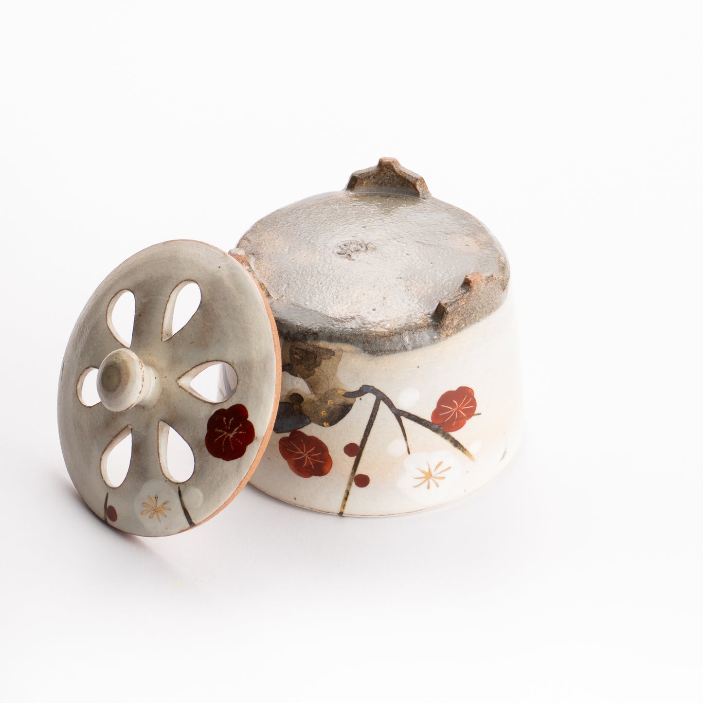 【清水焼】香炉　梅　俊山窯 KOTOPOTTER