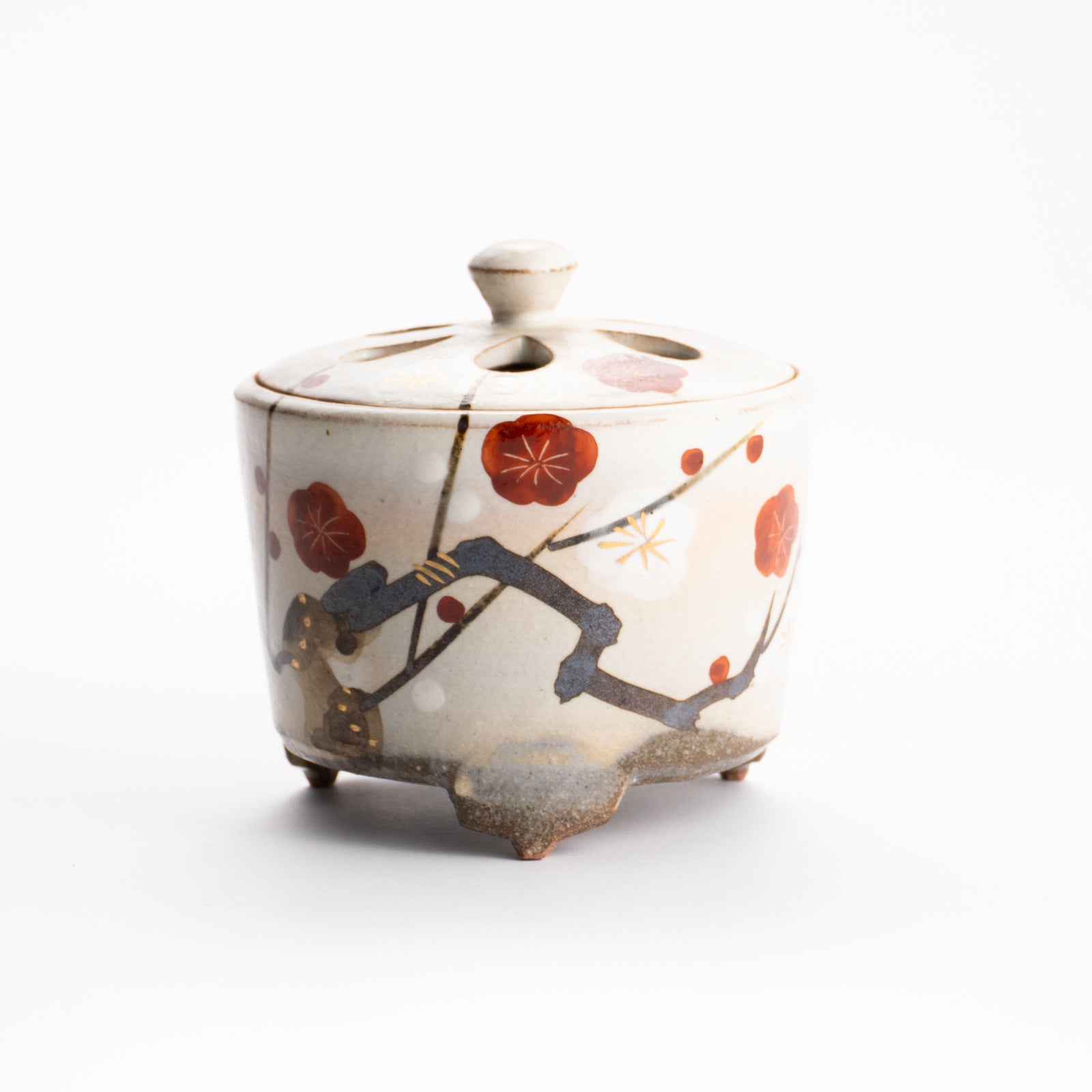【清水焼】香炉　梅　俊山窯 KOTOPOTTER