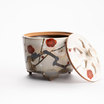 【清水焼】香炉　梅　俊山窯 KOTOPOTTER