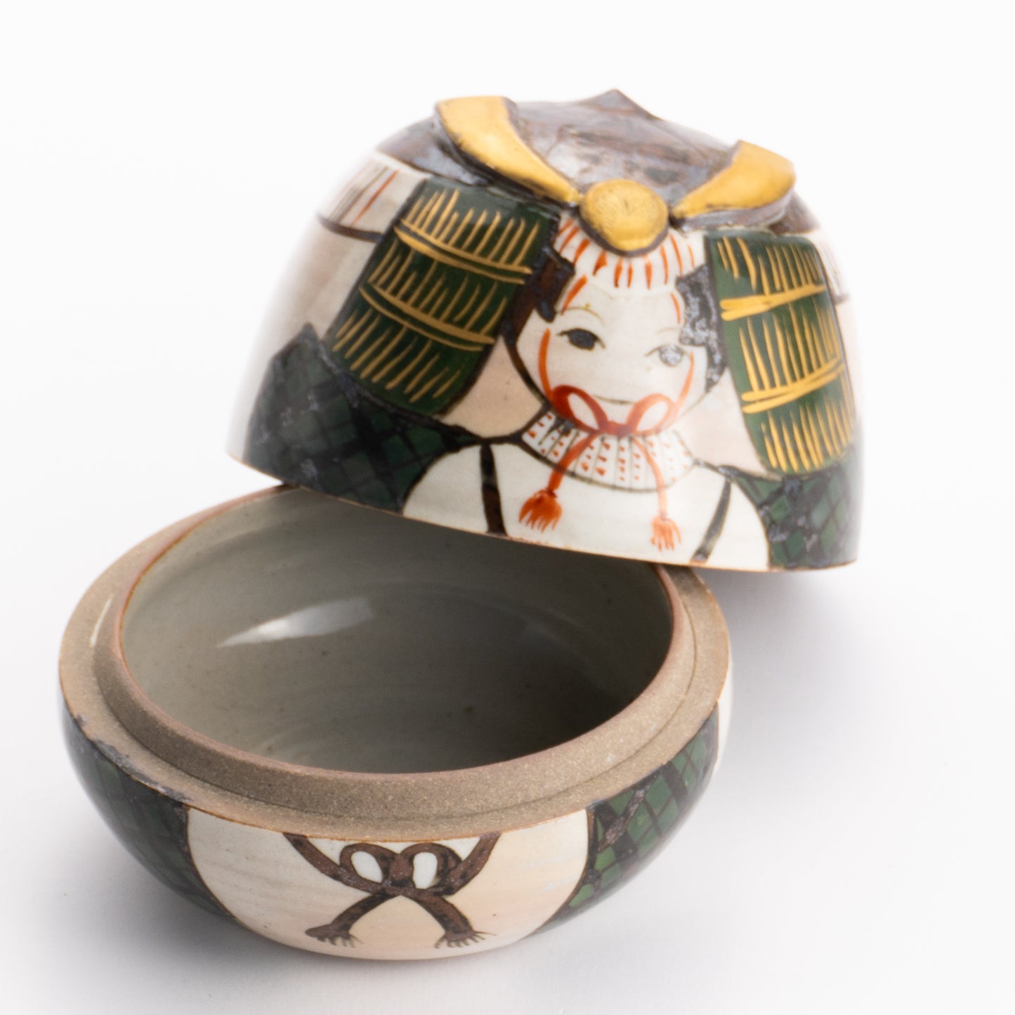 【清水焼】蓋物　若武者　俊山窯 KOTOPOTTER