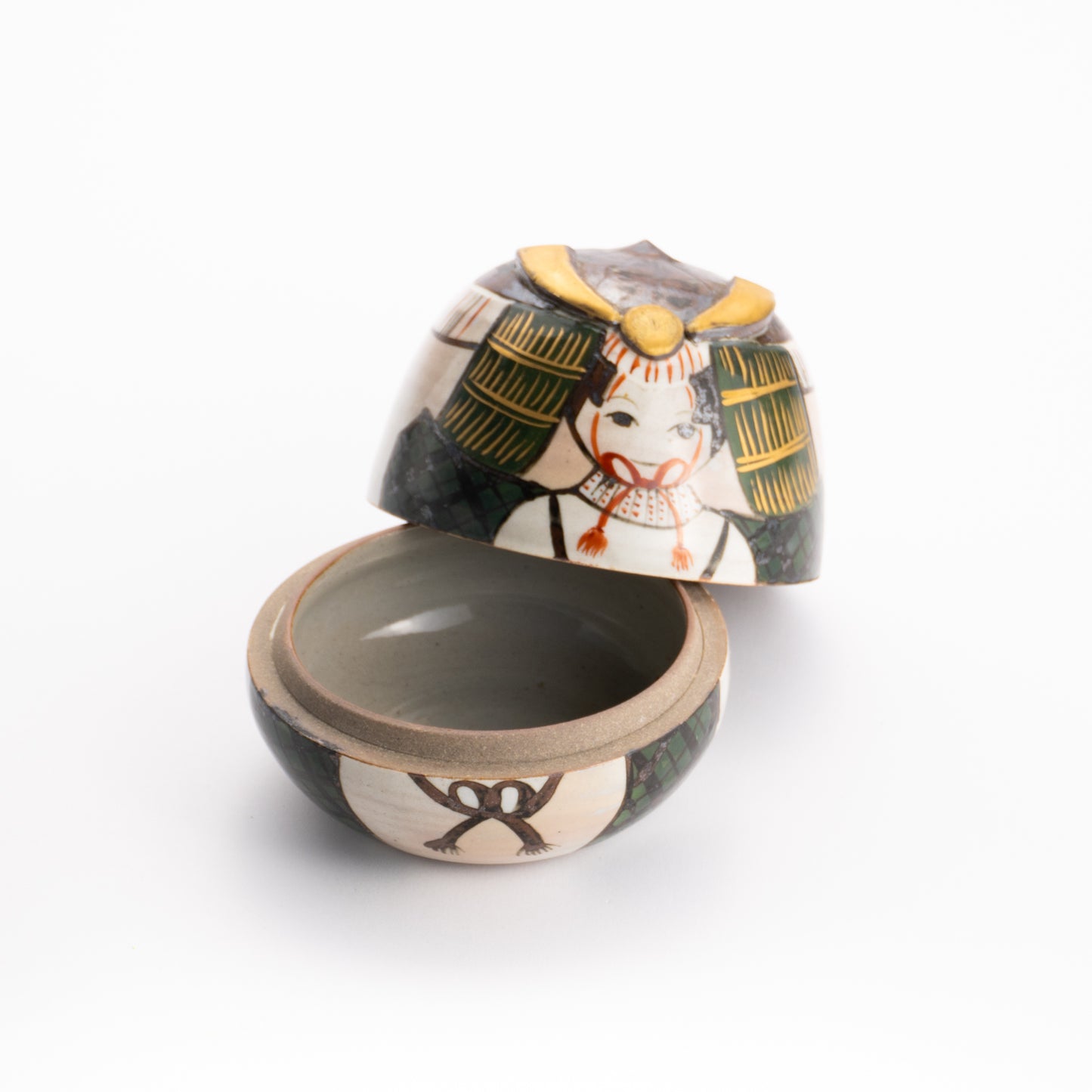 【清水焼】蓋物　若武者　俊山窯 KOTOPOTTER