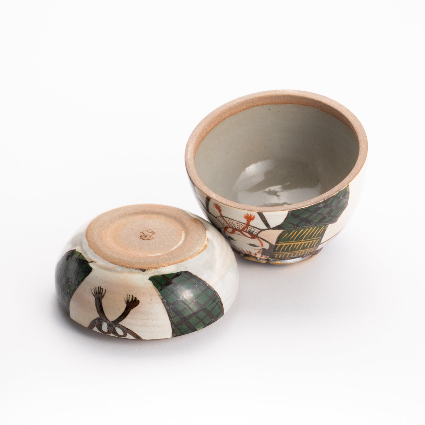 【清水焼】蓋物　若武者　俊山窯 KOTOPOTTER
