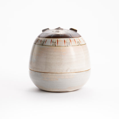 【清水焼】蓋物　若武者　俊山窯 KOTOPOTTER