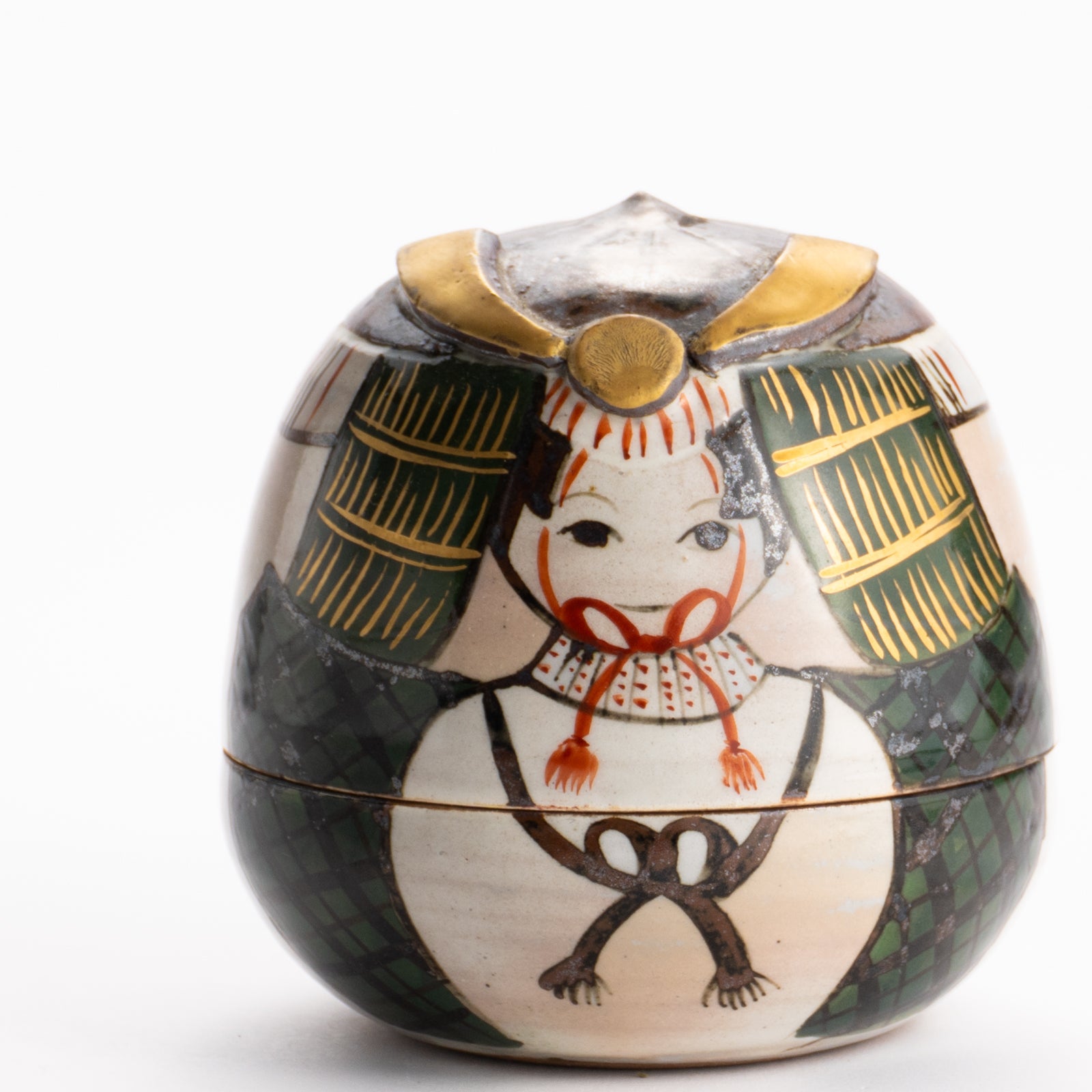 【清水焼】蓋物　若武者　俊山窯 KOTOPOTTER