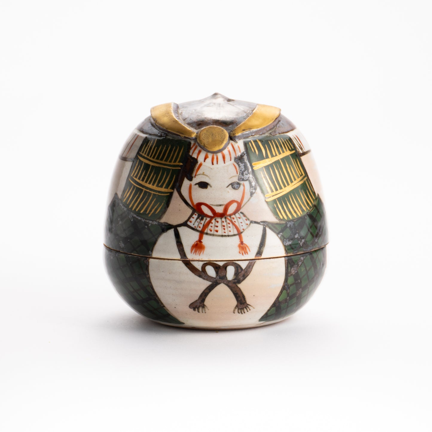 【清水焼】蓋物　若武者　俊山窯 KOTOPOTTER