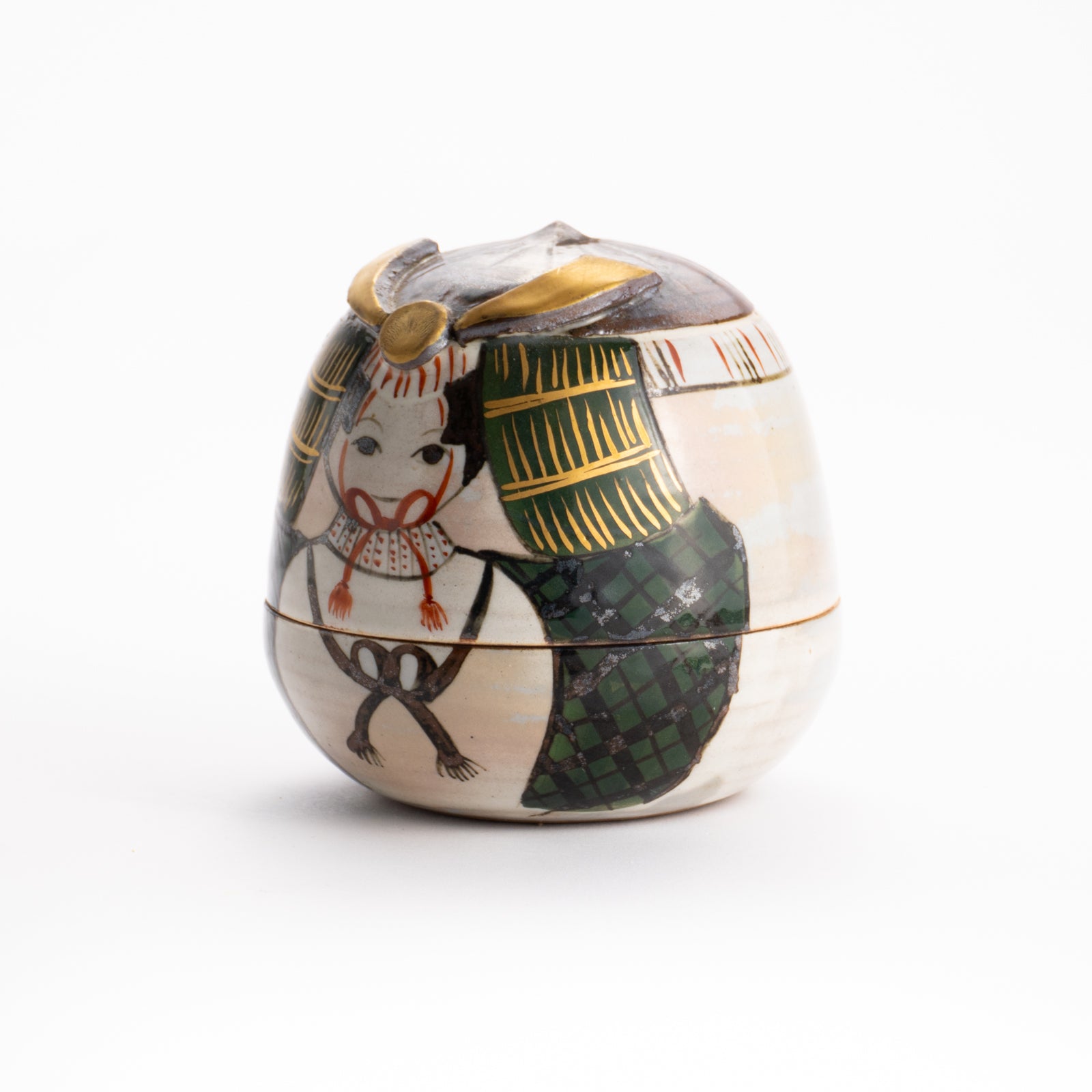 【清水焼】蓋物　若武者　俊山窯 KOTOPOTTER