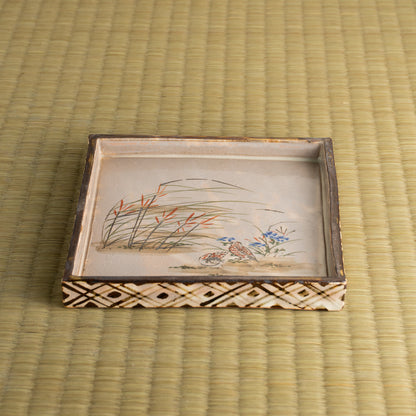 【清水焼】角皿　乾山写「柳に鶯」　俊山窯 (コピー) KOTOPOTTER