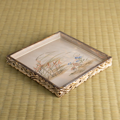 【清水焼】角皿　乾山写「柳に鶯」　俊山窯 (コピー) KOTOPOTTER