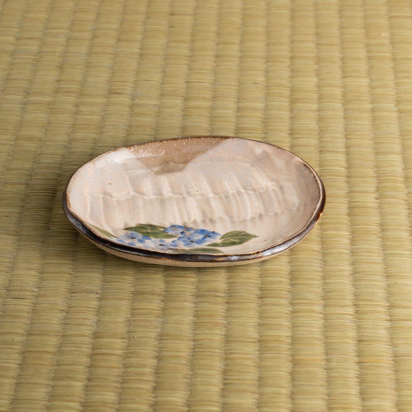 【清水焼】楕円小皿　紫陽花　俊山窯 KOTOPOTTER
