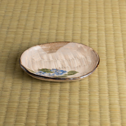 【清水焼】楕円小皿　紫陽花　俊山窯 KOTOPOTTER