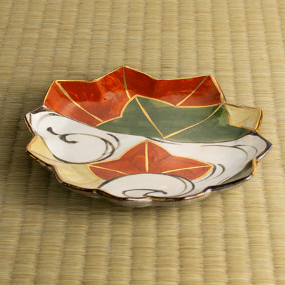 【清水焼】6寸皿　乾山写 竜田川A　俊山窯 KOTOPOTTER