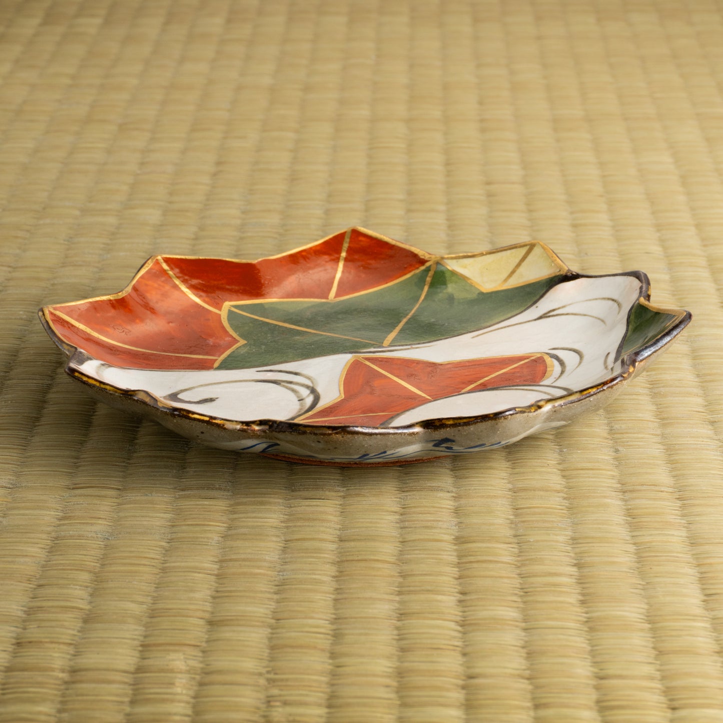 【清水焼】6寸皿　乾山写 竜田川A　俊山窯 KOTOPOTTER