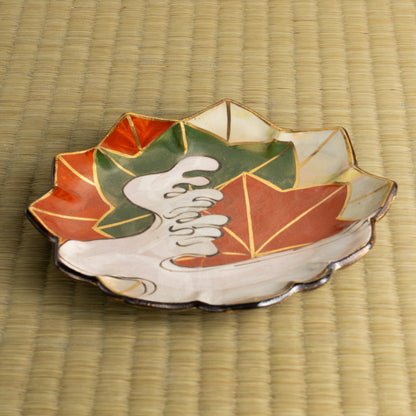 【清水焼】6寸皿　乾山写 竜田川B　俊山窯 KOTOPOTTER