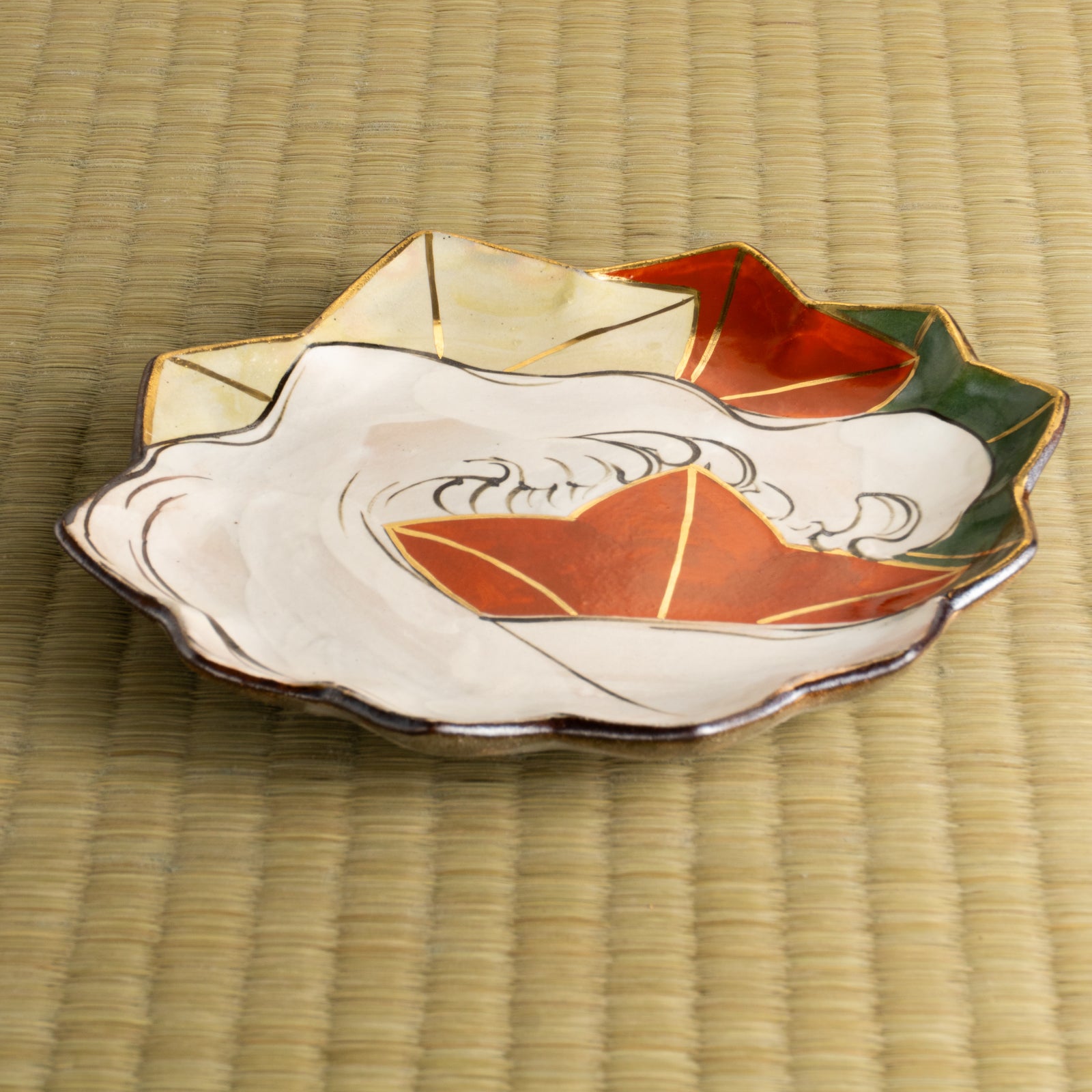 京都 清水焼】6寸皿 乾山写 竜田川C 俊山窯｜コトポッター