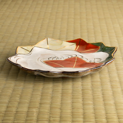 【清水焼】6寸皿　乾山写 竜田川C　俊山窯 KOTOPOTTER