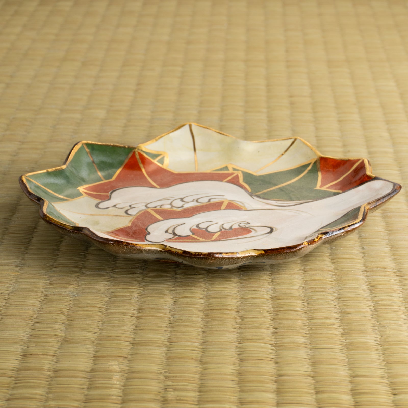 【清水焼】6寸皿　乾山写 竜田川D　俊山窯 KOTOPOTTER