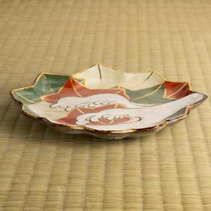 【清水焼】6寸皿　乾山写 竜田川D　俊山窯 KOTOPOTTER