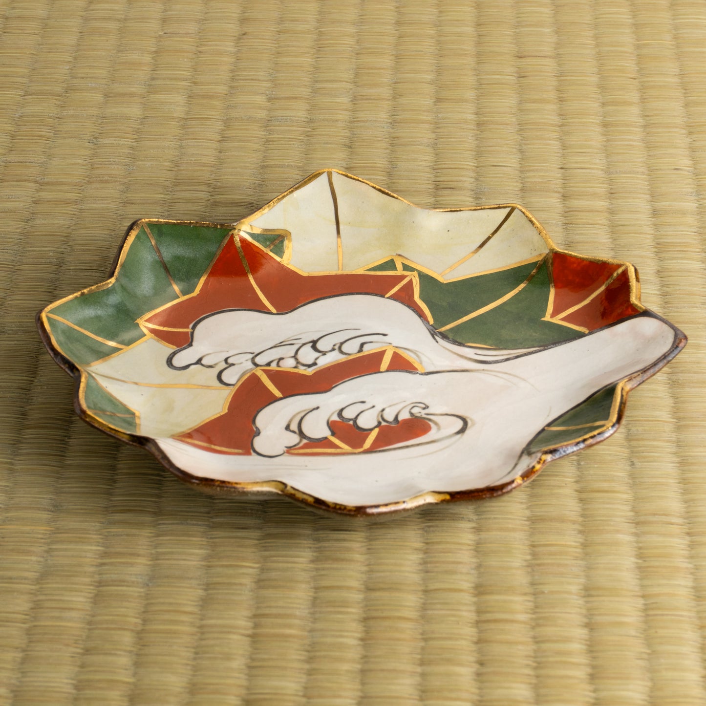 【清水焼】6寸皿　乾山写 竜田川D　俊山窯 KOTOPOTTER