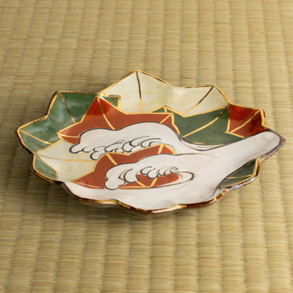 【清水焼】6寸皿　乾山写 竜田川D　俊山窯 KOTOPOTTER