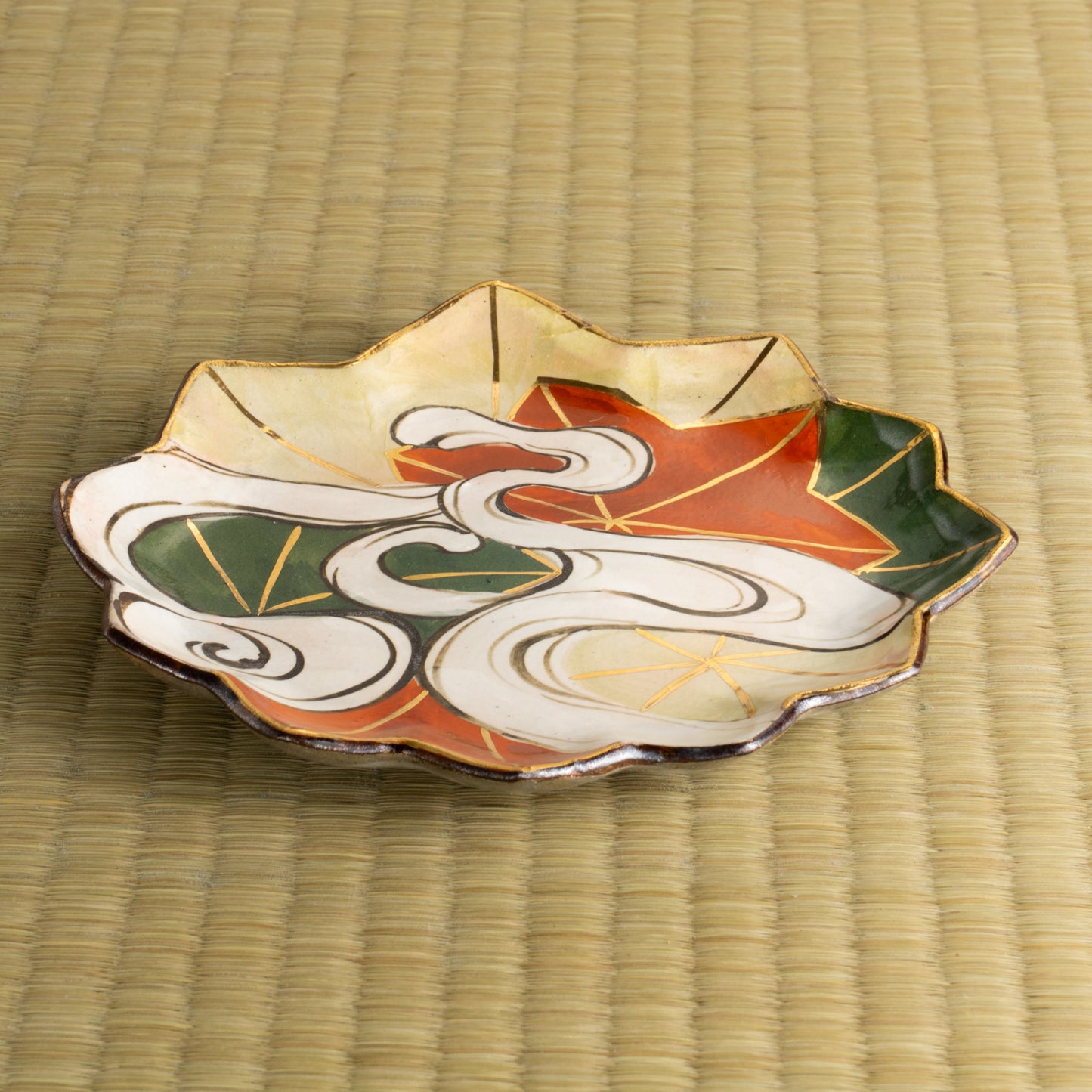 【清水焼】6寸皿　乾山写 竜田川E　俊山窯 KOTOPOTTER