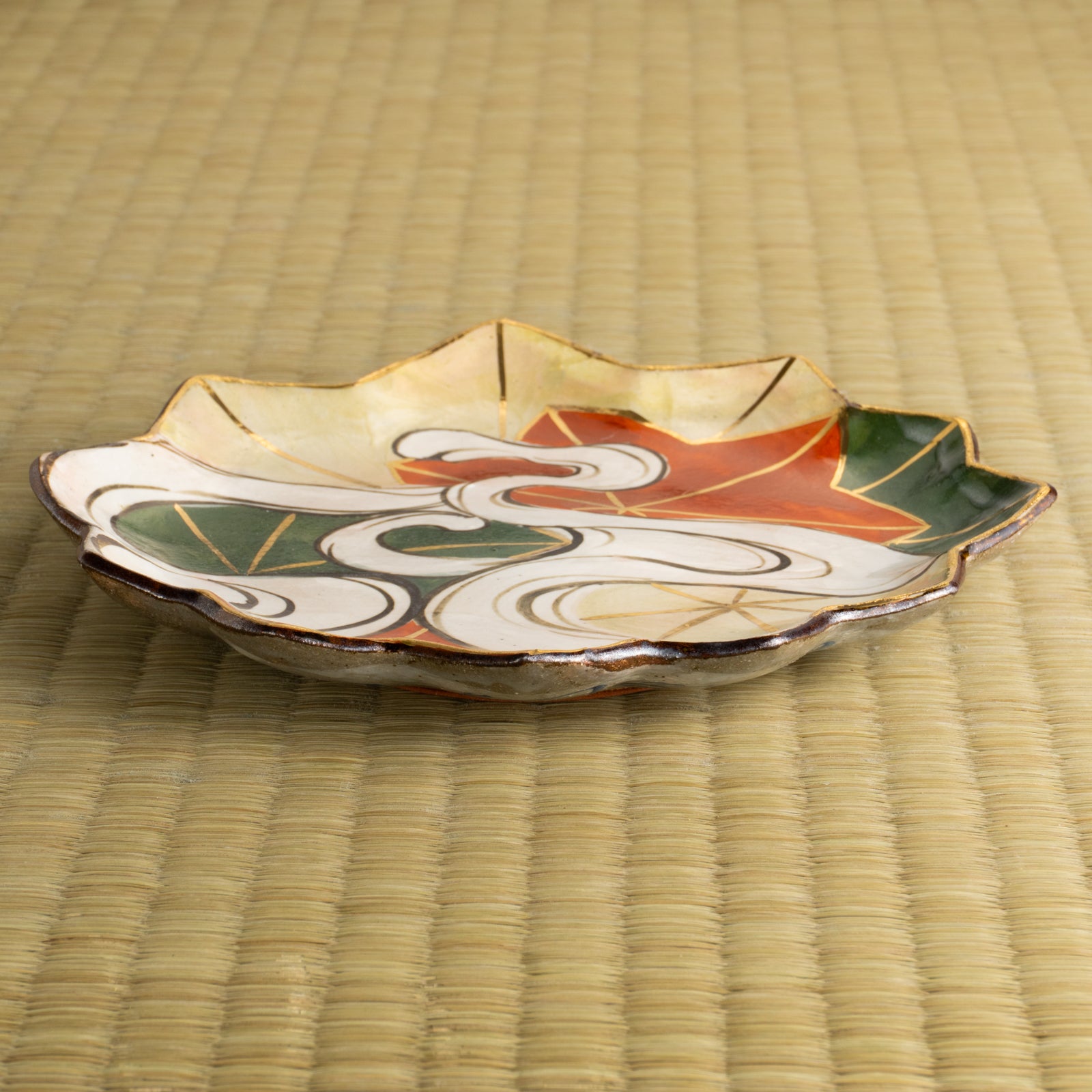 【清水焼】6寸皿　乾山写 竜田川E　俊山窯 KOTOPOTTER