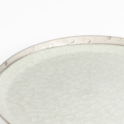 【清水焼】プレートS　亀甲貫入グレー　陶仙窯 KOTOPOTTER