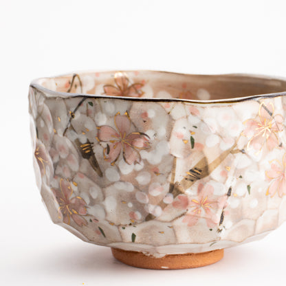 【清水焼】抹茶碗　しだれ桜　俊山窯 KOTOPOTTER