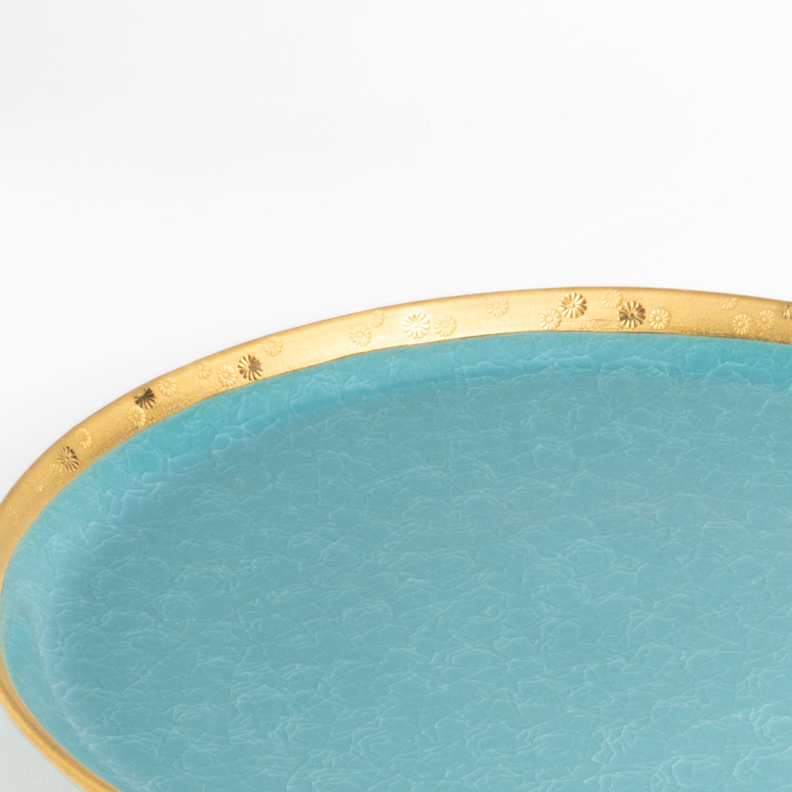 【清水焼】プレートS　亀甲貫入ブルー　陶仙窯 KOTOPOTTER