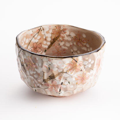 【清水焼】抹茶碗　しだれ桜　俊山窯 KOTOPOTTER