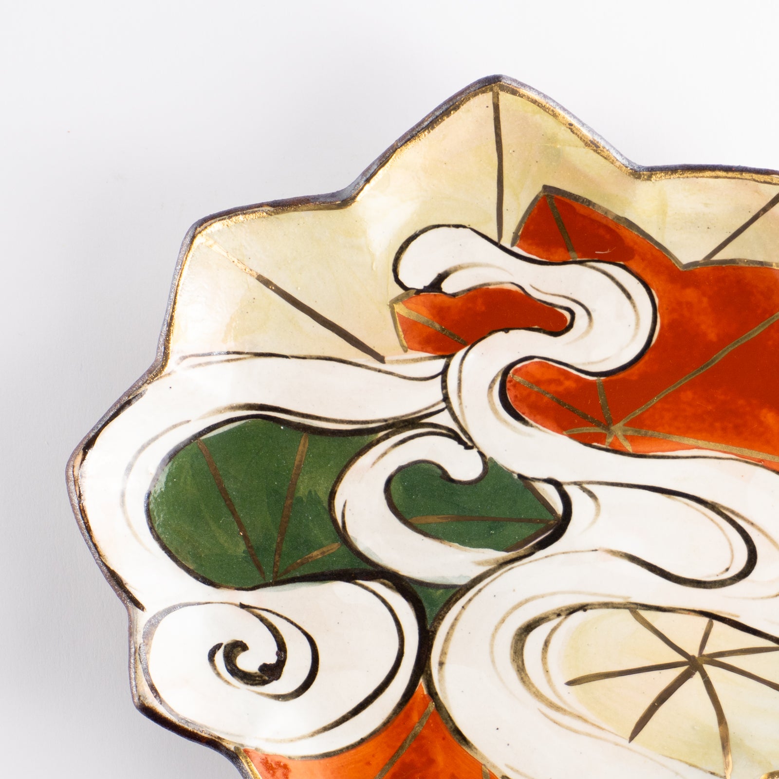 【清水焼】6寸皿　乾山写 竜田川E　俊山窯 KOTOPOTTER