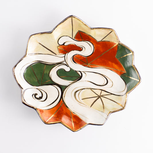 【清水焼】6寸皿　乾山写 竜田川E　俊山窯 KOTOPOTTER