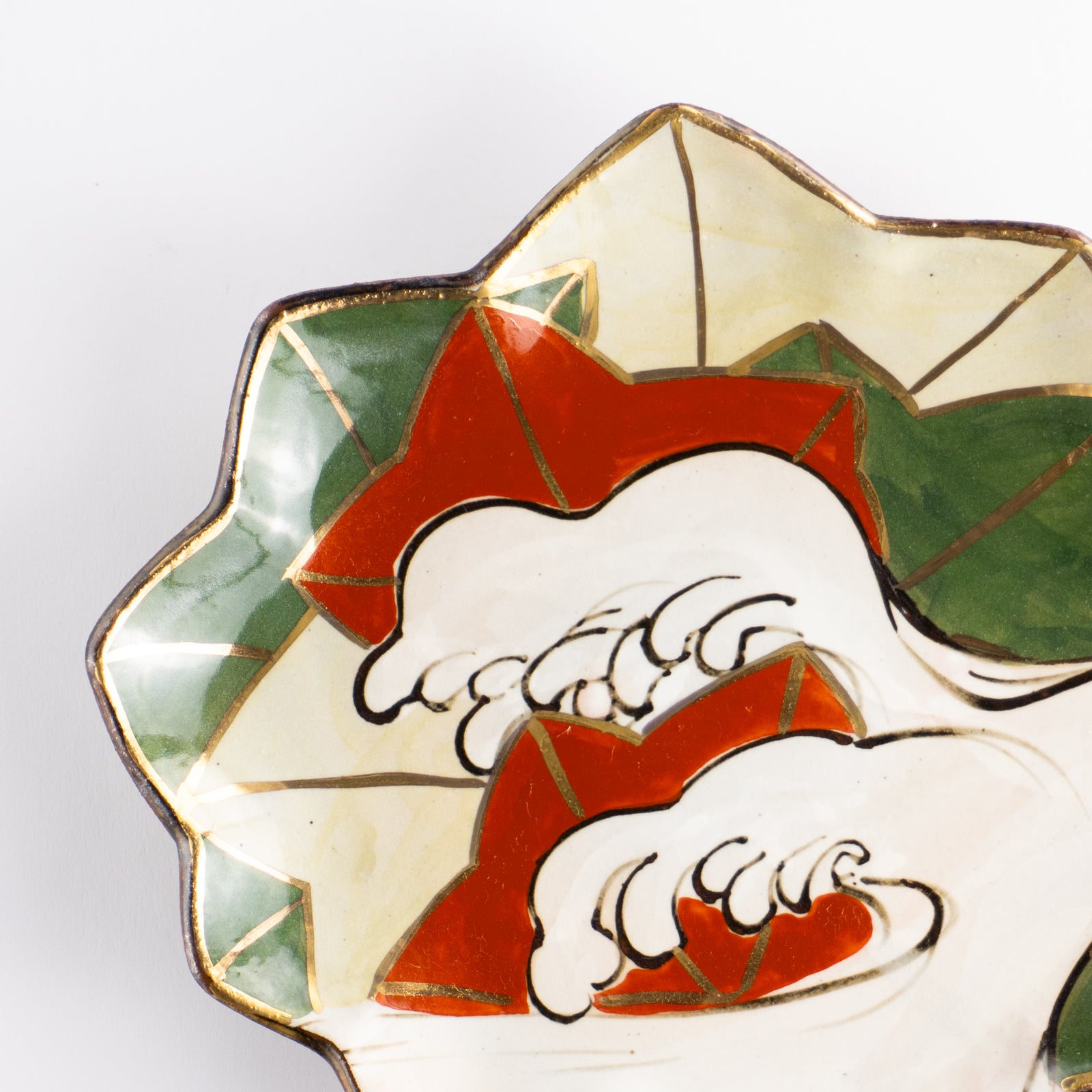 京都清水烧 6寸盘 乾山写 龙田川 D｜俊山窑｜KOTOPOTTER